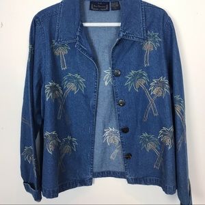 RARE | 🌴Vintage Palm Tree Denim Jacket - oversized